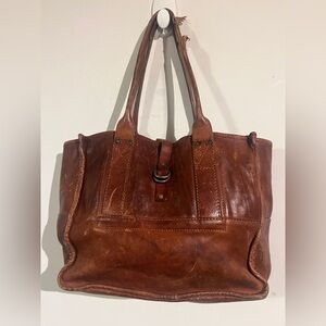 RRL brown leather distressed tote bag Project